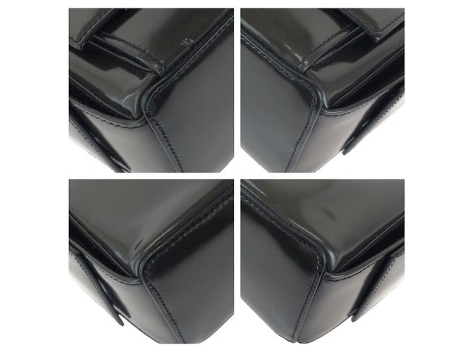 Borsa a tracolla Gucci Grigio Khaki Nero in smalto - vista 3