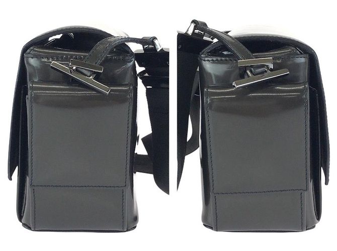 Borsa a tracolla Gucci Grigio Khaki Nero in smalto - vista 8