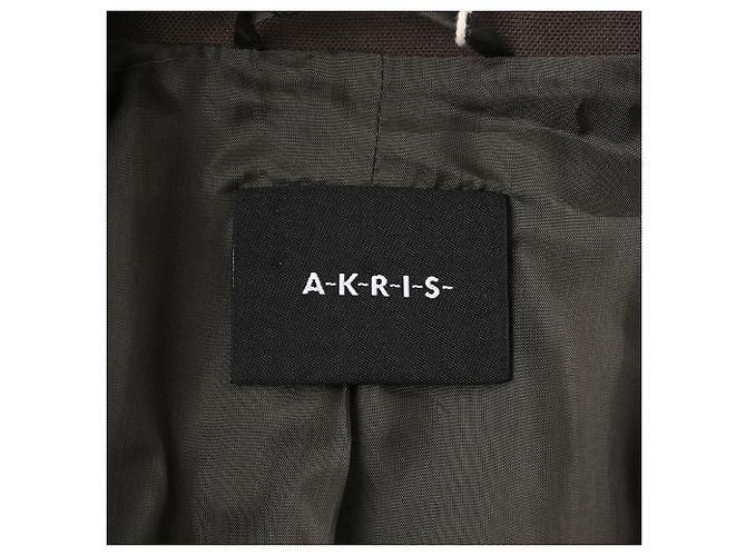 Akris Taillierter Doppelrevers-Blazer aus brauner Baumwolle - Ansicht 4