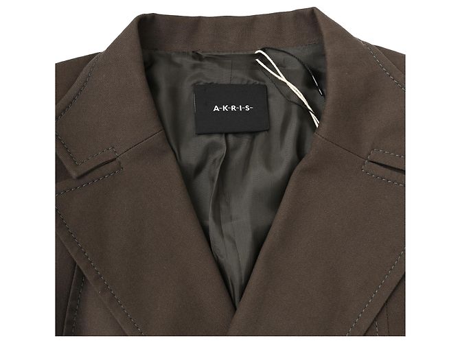 Akris Taillierter Doppelrevers-Blazer aus brauner Baumwolle - Ansicht 7