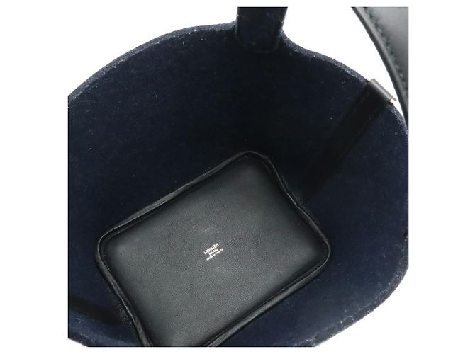 Borsa Tote in Feltro e Pelle Hermès Picotin Lock Blu - vista 8