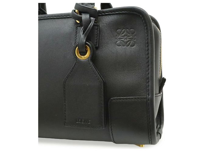 Borsa Loewe Leather Amazona 23 Anagram Nero - vista 9