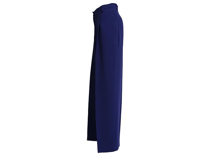 Dries Van Noten gerade Hose aus blauem Polyester - Ansicht 2