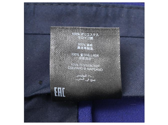 Dries Van Noten gerade Hose aus blauem Polyester - Ansicht 6