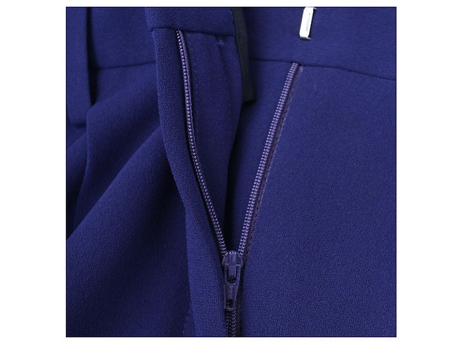 Dries Van Noten gerade Hose aus blauem Polyester - Ansicht 7