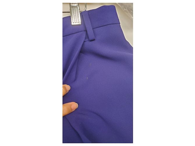 Dries Van Noten gerade Hose aus blauem Polyester - Ansicht 8