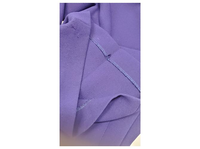 Dries Van Noten gerade Hose aus blauem Polyester - Ansicht 9