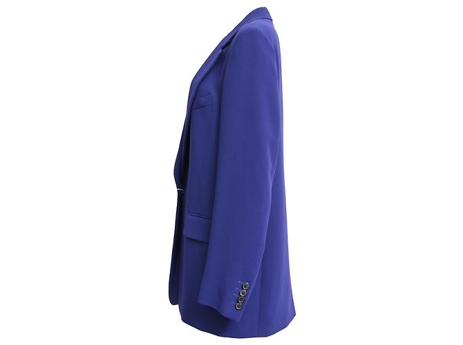 Dries Van Noten Single-Breasted Blazer in Blue Polyester - view 2