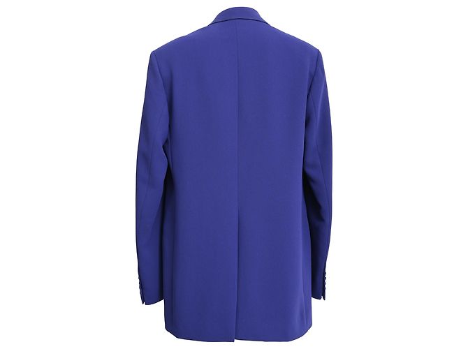 Dries Van Noten Single-Breasted Blazer in Blue Polyester - view 3