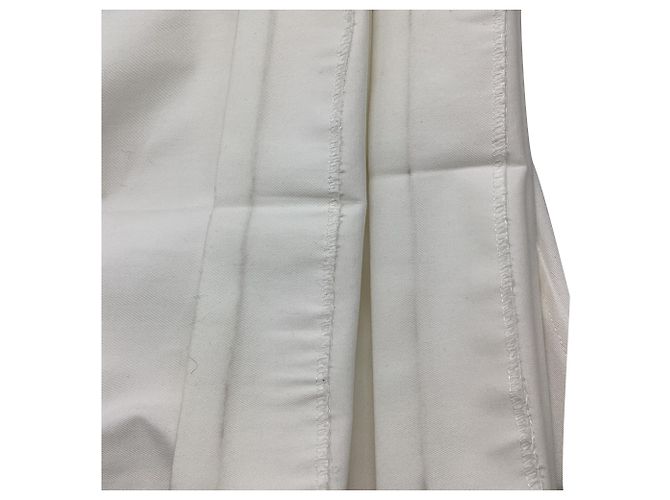 Pantalon évasé à taille haute Dolce & Gabbana en coton blanc Écru - vue 5