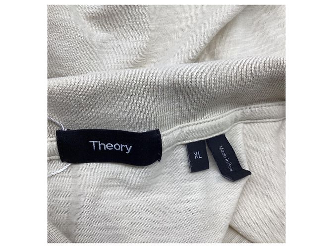 Polo Theory a maniche corte in cotone beige - vista 7