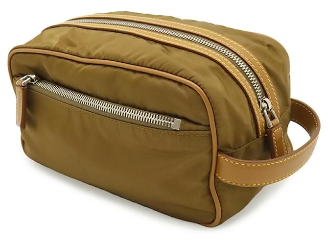 Clutch Prada Re-Nylon con logo Triangle Marrone - vista 2