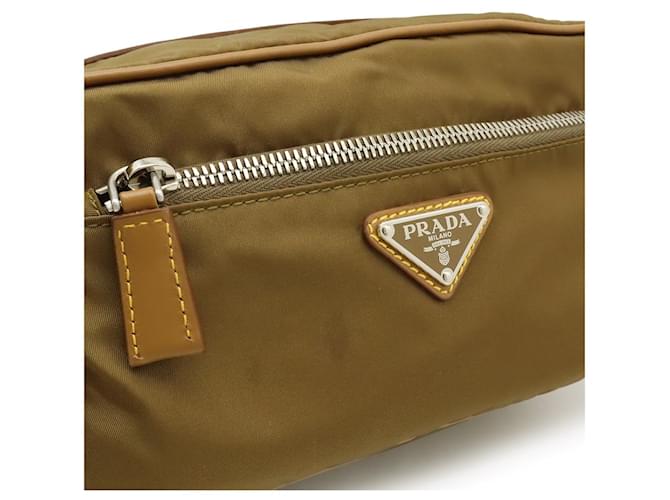 Clutch Prada Re-Nylon con logo Triangle Marrone - vista 7