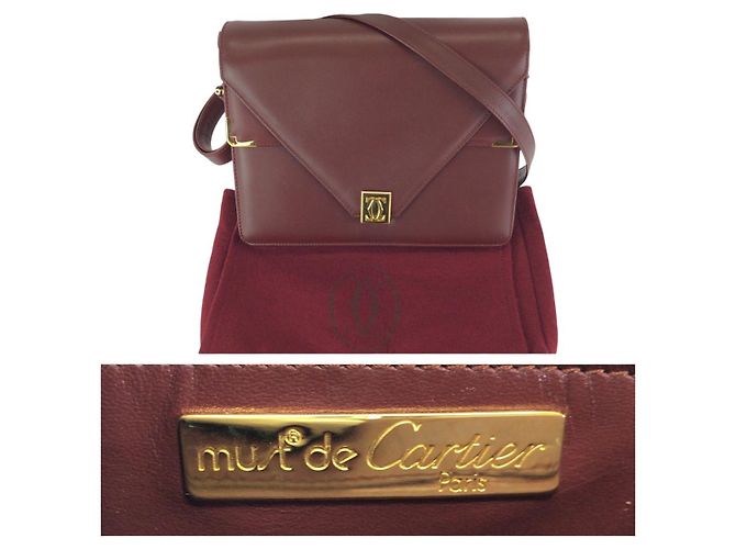 Borsa a Spalla Cartier Leather Must Line Rosso - vista 4