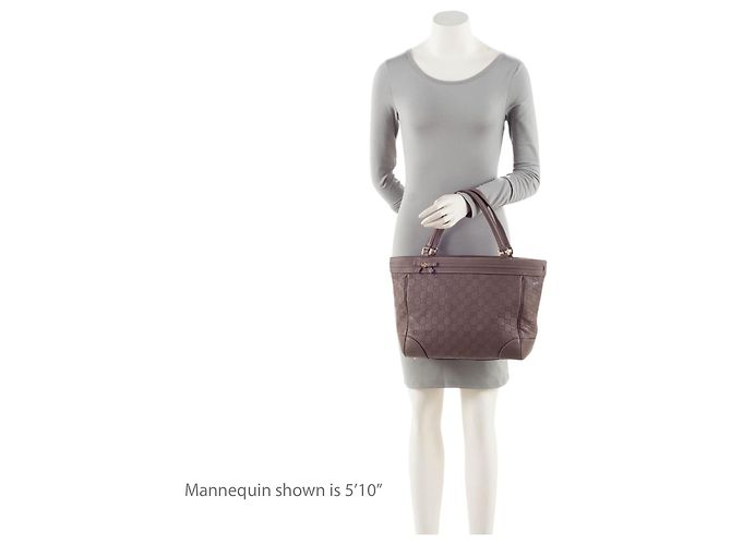 Tote Mayfair Medium in pelle Gucci Guccissima Porpora - vista 5