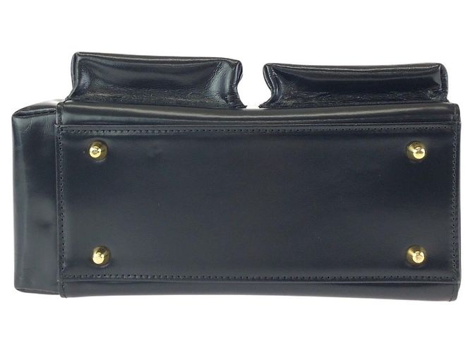Versace Vintage Leder Handtasche Tote Schwarz - Ansicht 10