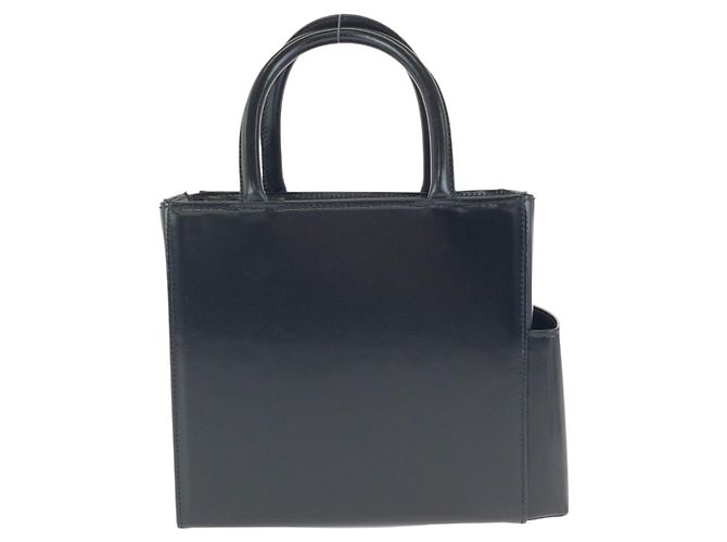 Versace Vintage Leder Handtasche Tote Schwarz - Ansicht 2