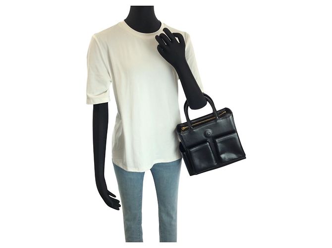 Versace Vintage Leder Handtasche Tote Schwarz - Ansicht 7