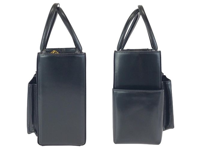 Versace Vintage Leder Handtasche Tote Schwarz - Ansicht 8