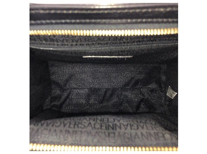 Versace Vintage Leder Handtasche Tote Schwarz - Ansicht 9