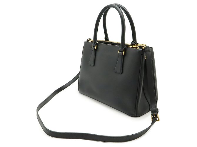 Borsa a tracolla Galleria Triangle in pelle Saffiano Prada Nero - vista 2