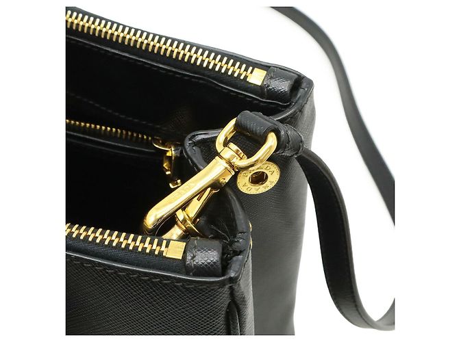 Borsa a tracolla Galleria Triangle in pelle Saffiano Prada Nero - vista 7