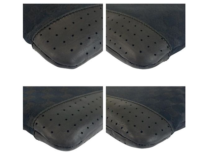 Borsa a tracolla Gucci in tela GG nera e pelle Nero - vista 4