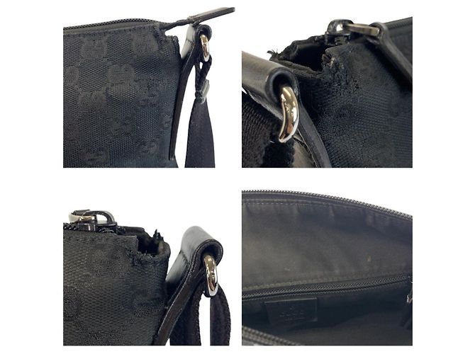 Borsa a tracolla Gucci in tela GG nera e pelle Nero - vista 5