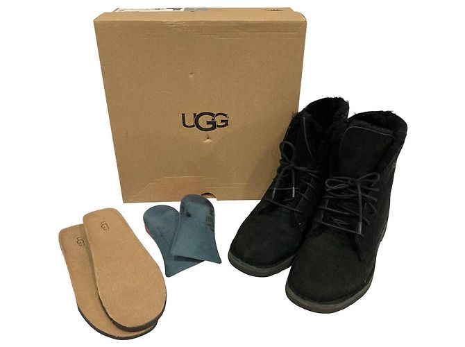 Autre Marque UGG QUINCY Lammfellstiefel Schwarz - Ansicht 10