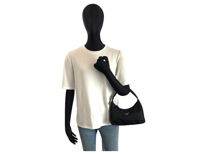 Borsa Prada Nylon Tessuto Logo Nero - vista 6