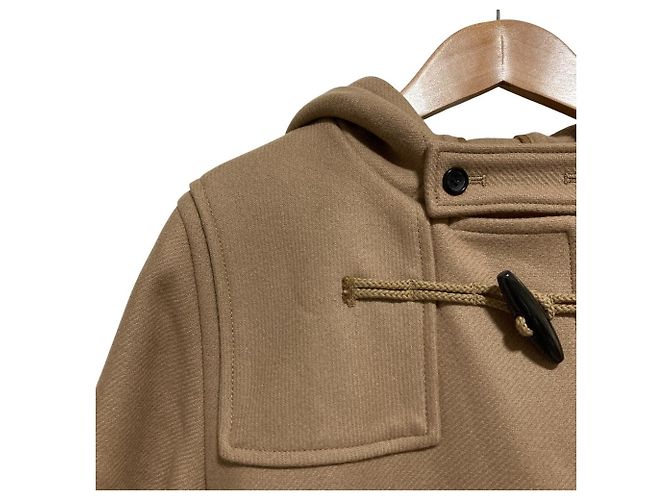Autre Marque Abrigo Duffle de melton ligero italiano IENA Beige Camello - vista 2