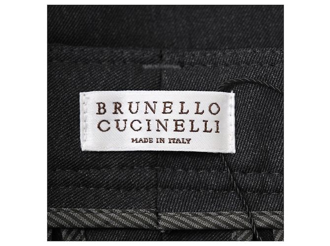Pantalones de perna recta Brunello Cucinelli en lana gris - vista 4