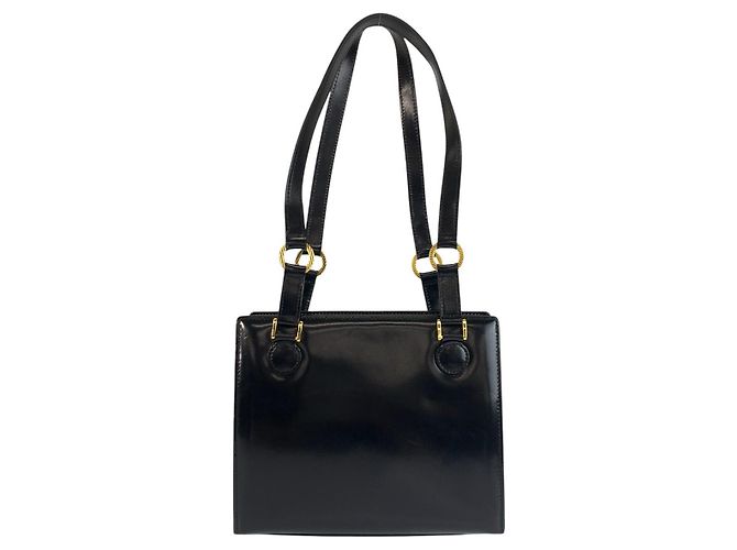 Tote a spalla Versace Sunburst in smalto nero - vista 2