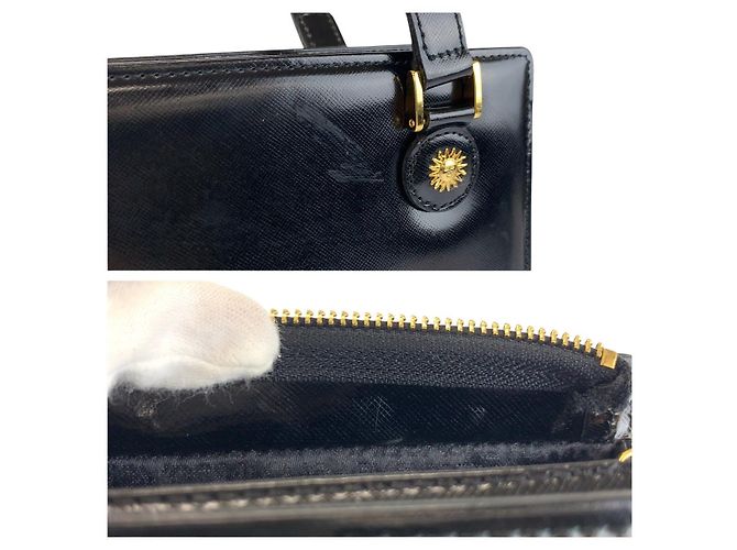 Tote a spalla Versace Sunburst in smalto nero - vista 5