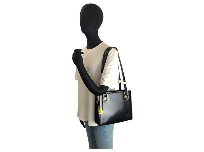 Tote a spalla Versace Sunburst in smalto nero - vista 7