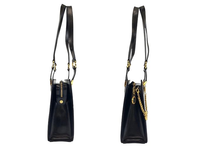 Tote a spalla Versace Sunburst in smalto nero - vista 8