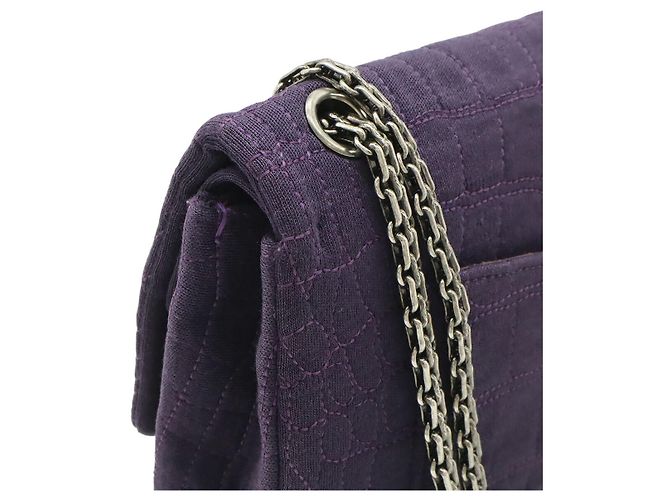 Chanel Schultertasche aus Baumwolle Lila - Ansicht 4
