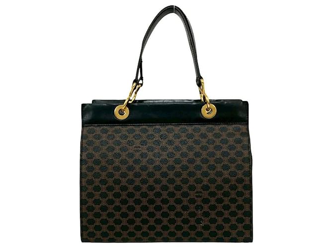 Céline Borsa in pelle CELINE Marrone Nero - vista 4