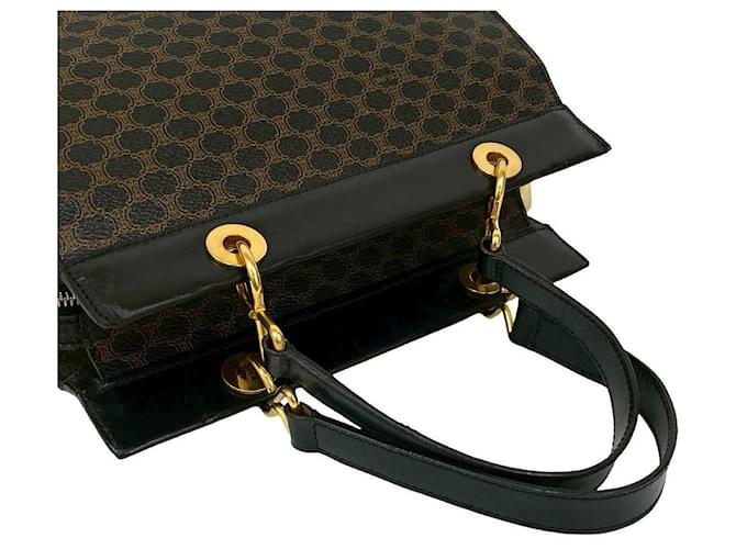 Céline Borsa in pelle CELINE Marrone Nero - vista 5