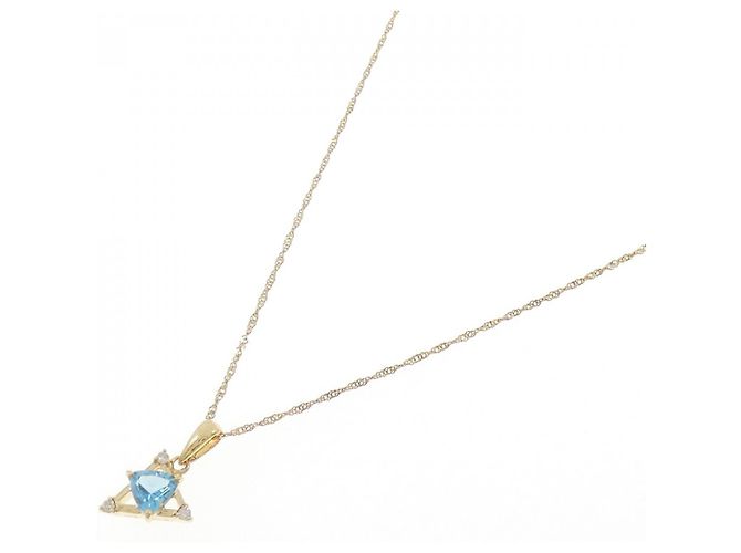 Autre Marque Collana in oro Au750 con topazio blu e diamanti - vista 2