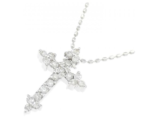 Autre Marque Collana a Croce con Diamanti Au750 Argento - vista 3