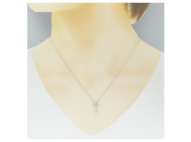 Autre Marque Collana a Croce con Diamanti Au750 Argento - vista 6