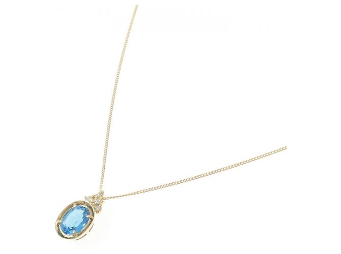 Autre Marque Collana in diamante e topazio blu Au750 D'oro - vista 2