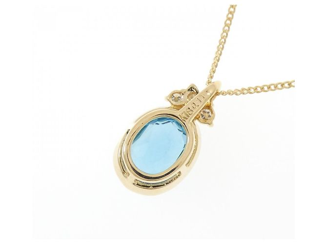 Autre Marque Collana in diamante e topazio blu Au750 D'oro - vista 4
