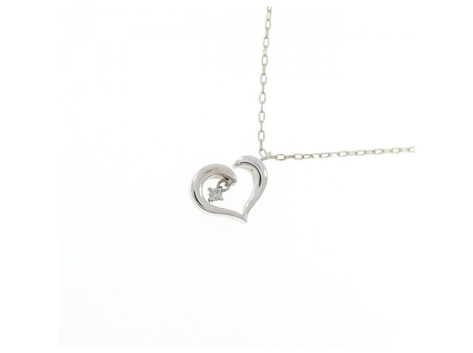 Autre Marque Collana a Cuore in Diamanti e Oro Bianco K10 Argento - vista 3