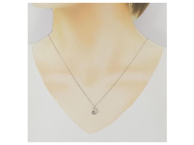 Autre Marque Collana a Cuore in Diamanti e Oro Bianco K10 Argento - vista 6
