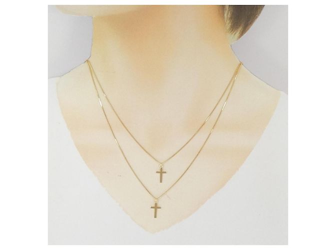 Autre Marque Collana con Croce Au750 D'oro - vista 5