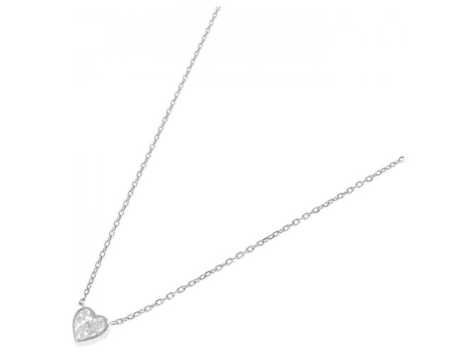 Autre Marque Collana Cuore di Diamanti Pt850 Argento - vista 2