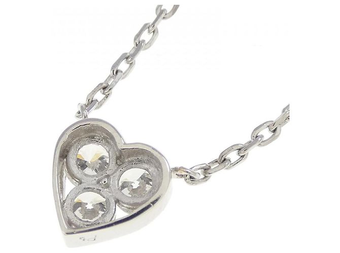 Autre Marque Collana Cuore di Diamanti Pt850 Argento - vista 4