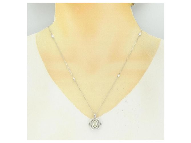 Autre Marque Collana di Diamanti PT900 PT850 Argento - vista 8